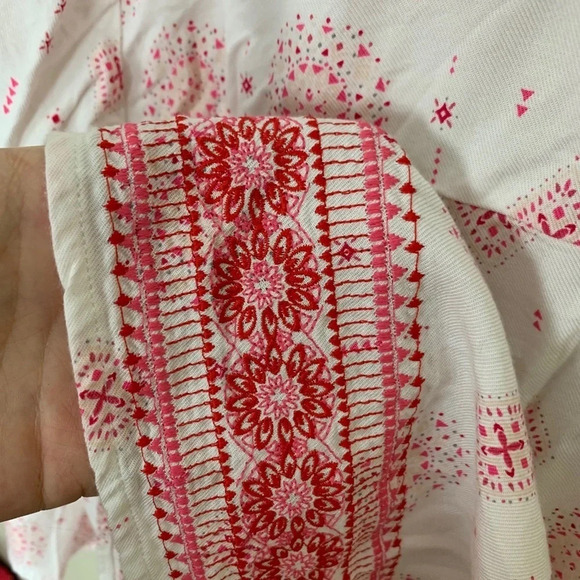 Torrid • Border Print Open Front Twill Jacket - Picture 6 of 8